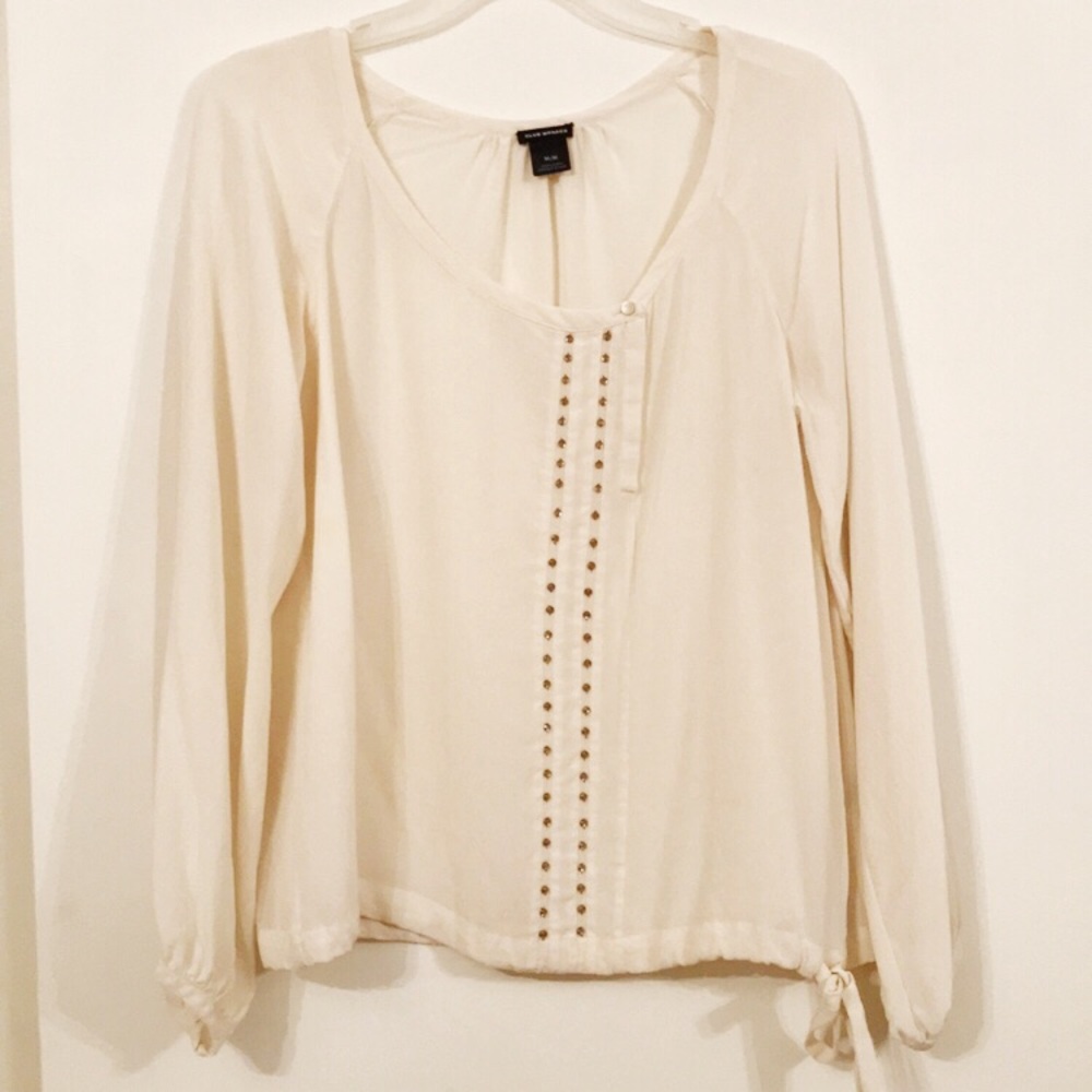 Club Monaco off-white silk blouse